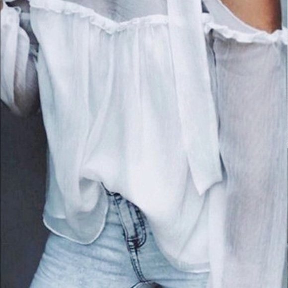 DUCHESS COLD SHOULDER RUFFLE TOP - Picture 4 of 8